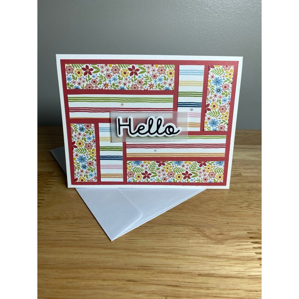 Handmade Summer Hello Blank Greeting Card A2 & Envelope